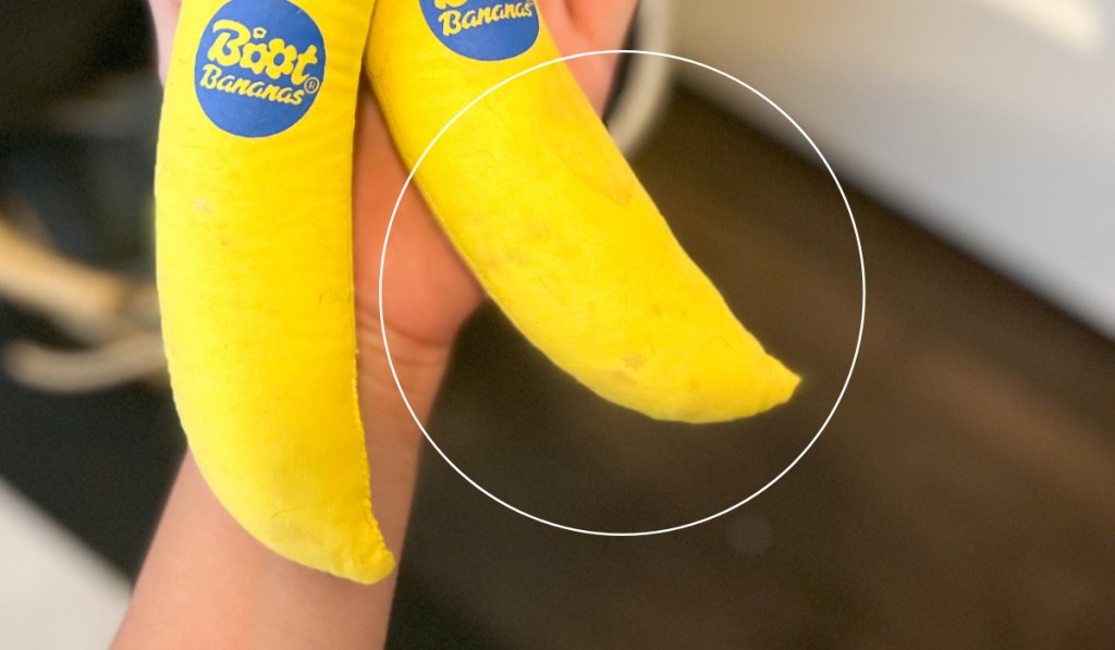 circled part of boot bananas showing spotting