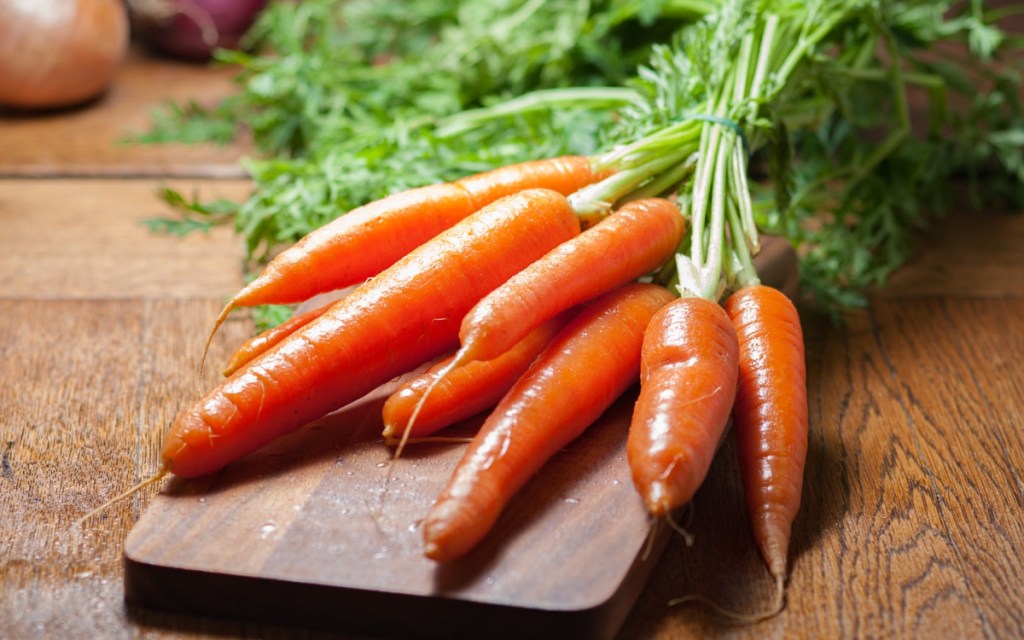 carrots on tray