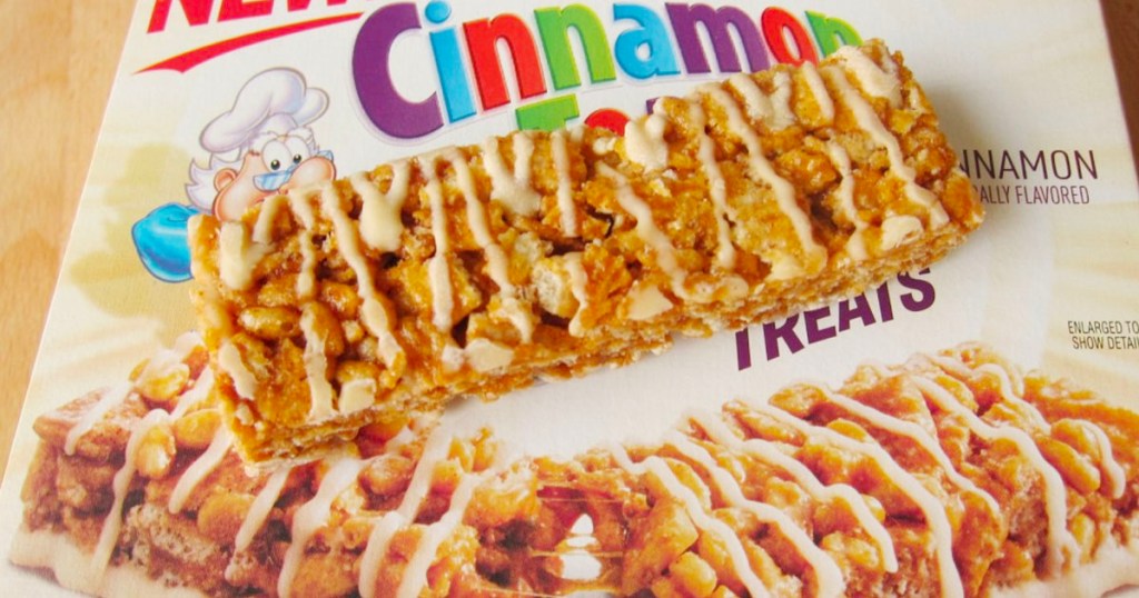 cinnamon toast crunch bar on treat box
