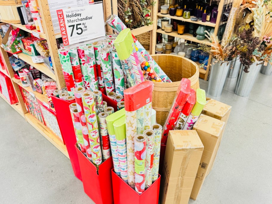 display of Christmas Wrapping Paper