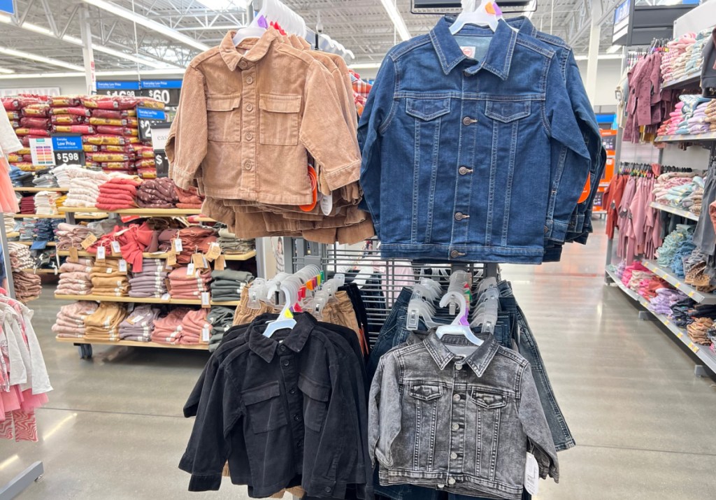display of new Walmart jackets