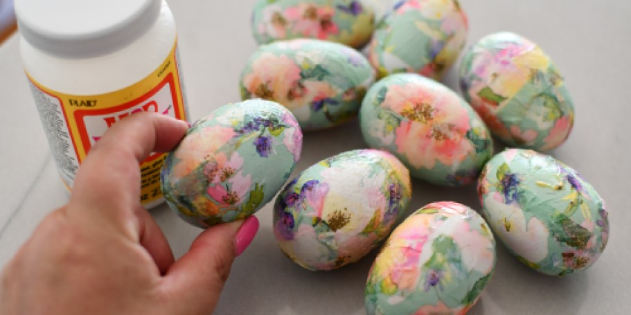 Make Easy Decoupage Easter Eggs With JUST Two Materials!