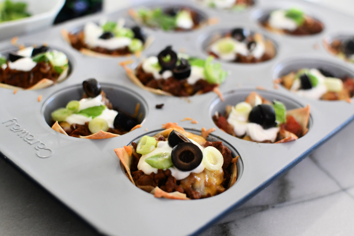 Crunchy Taco Wonton Cups Are An Easy Meal Or Appetizer   Finished Taco Cups  