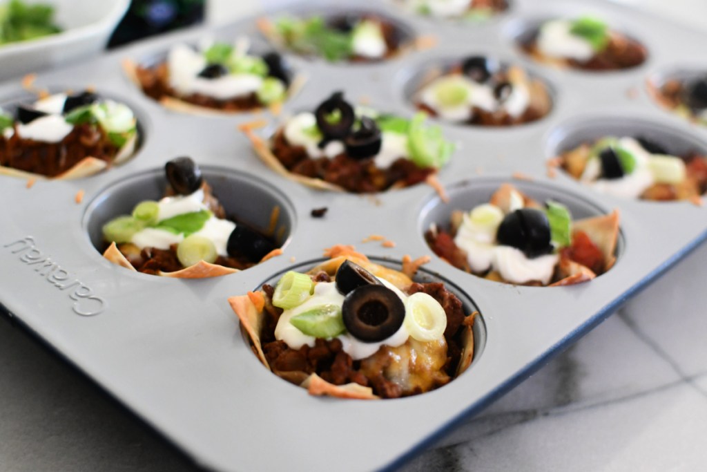finished taco cups