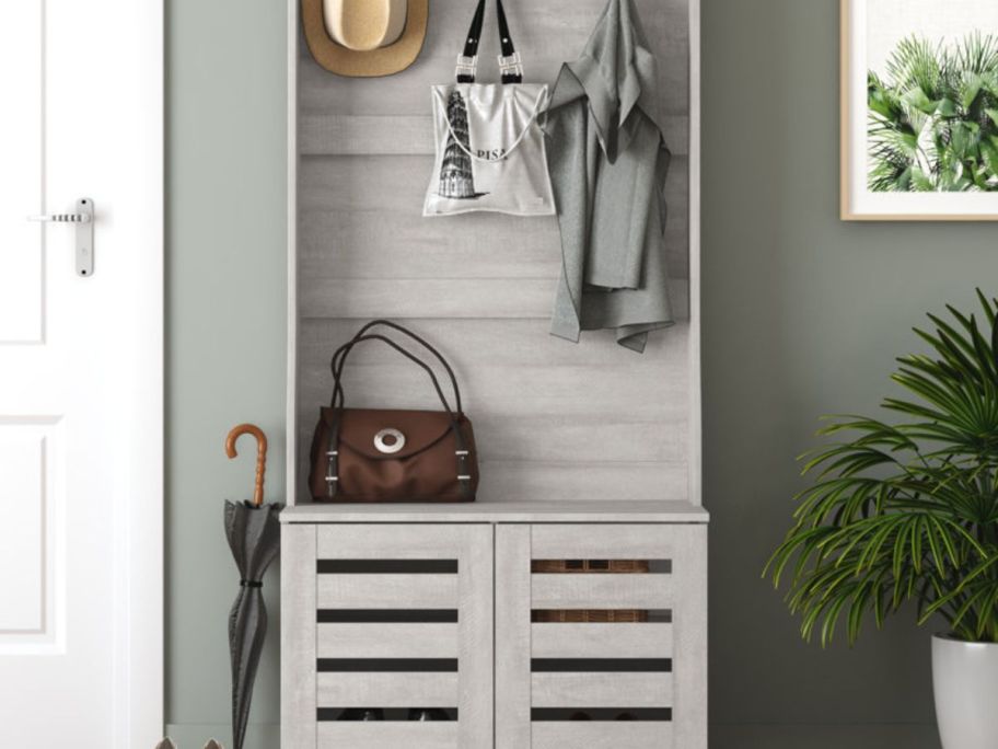 gray-tree-hall-with-items-displayed-on-it