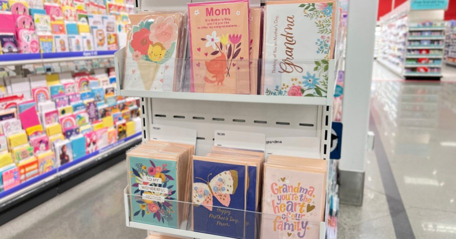 mothers day cards on endcap in Target