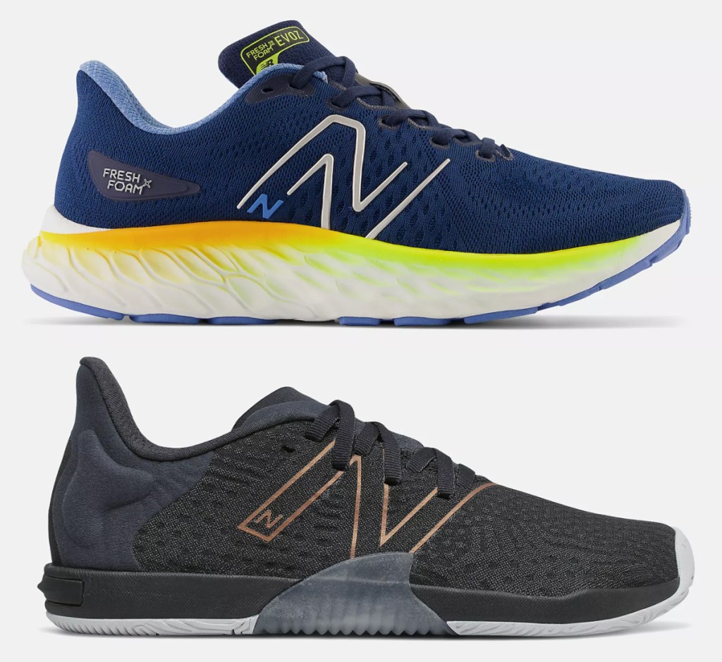 two pairs of new balance shoes