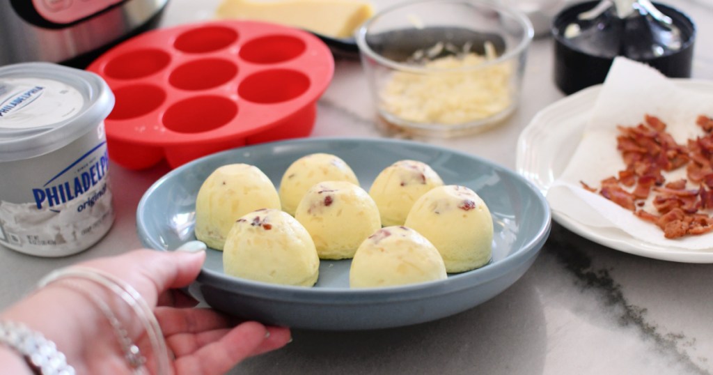 plate with instant pot egg bites