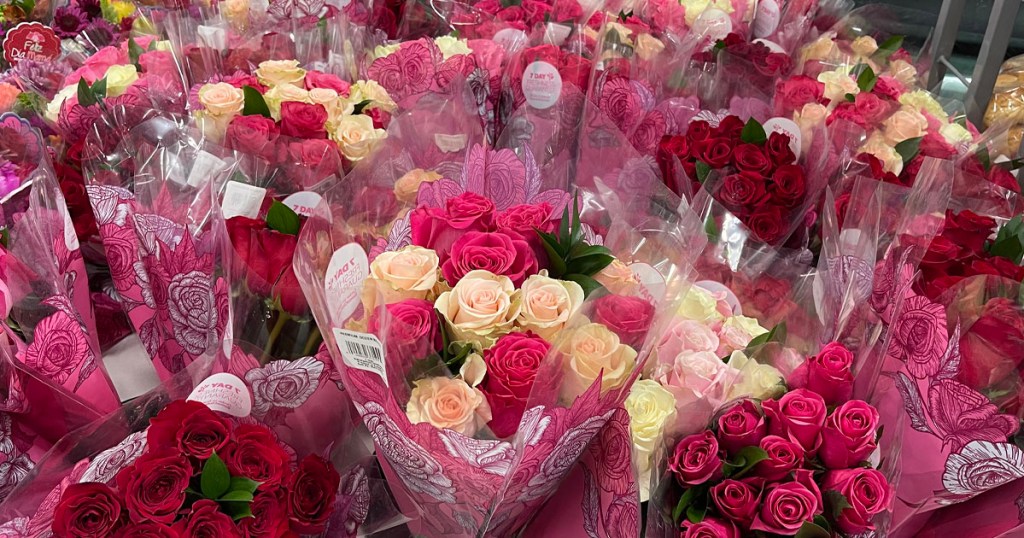 pink, white and red rose bouquets at sams club