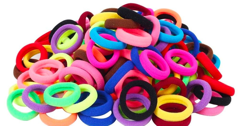 pile of multi-colored toddler hair ties