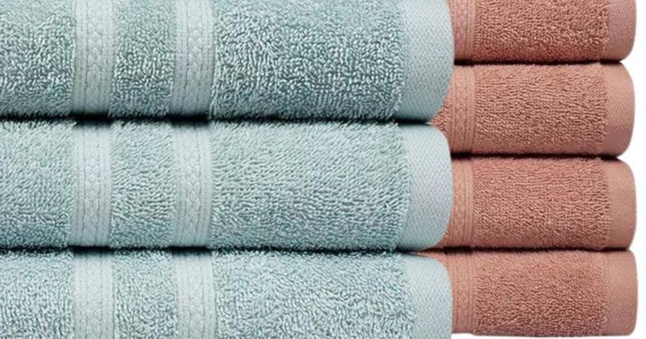 two everyday home by trident Supremely Soft 100% Cotton 4-Piece Bath Towel Sets close up