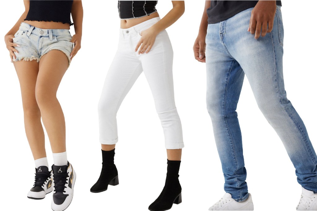 true religion mens and womens jeans and jean shorts