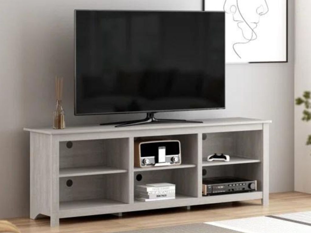 gray tv stand