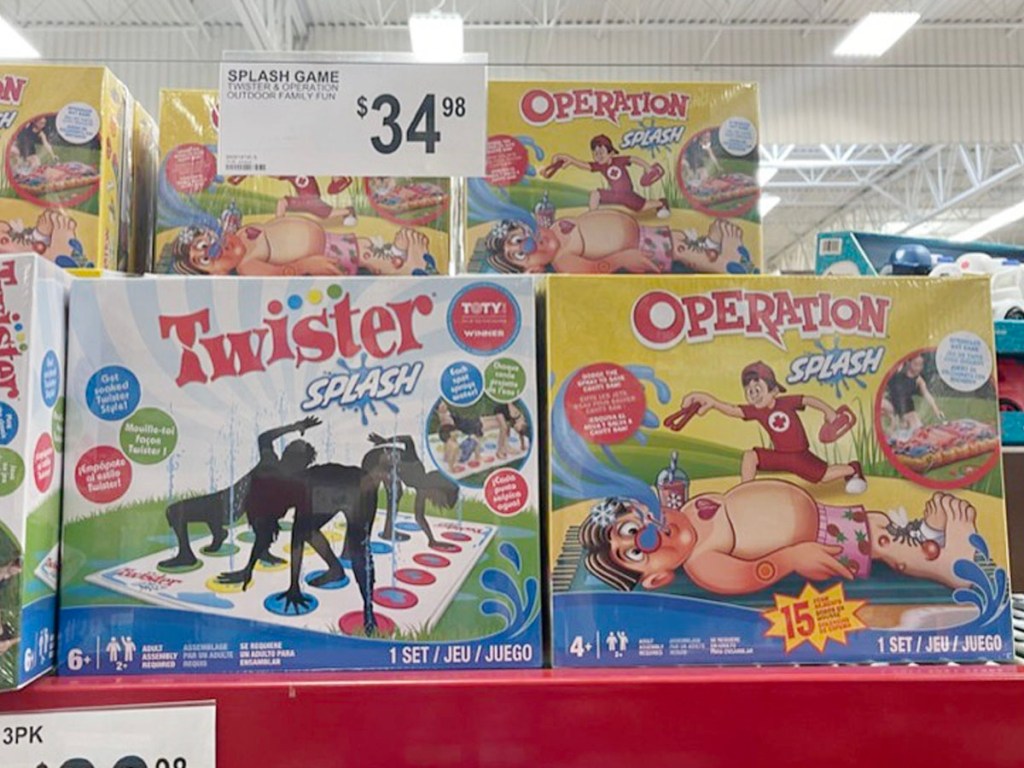 twister and operation games on shelf in sams club