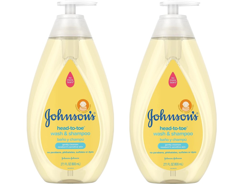 two stock images of Johnson's Head-To-Toe Gentle Baby Body Wash & Shampoo