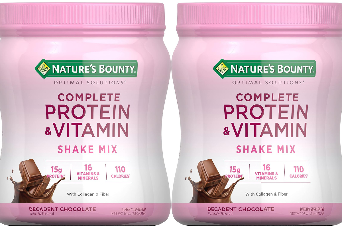 صورتان مخزنتان لبروتين Nature's Bounty وفيتامين 16 أونصة من مزيج مخفوق الشوكولاتة المنحلة