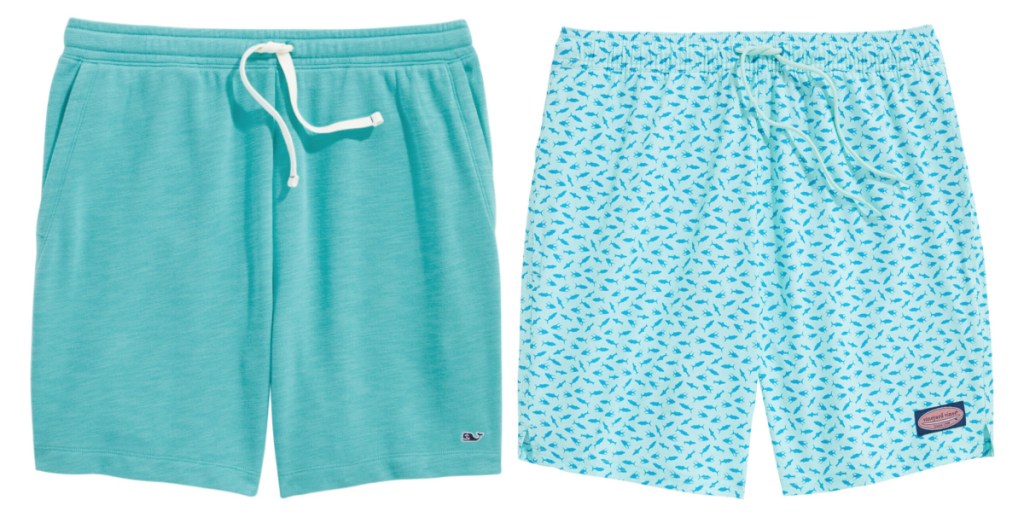 teal cotton and swim shorts