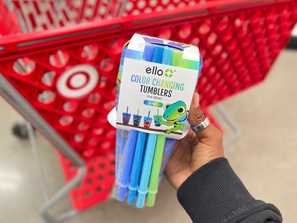 Ello Kids Plastic Reusable 12oz Chameleon Color Changing Cups With