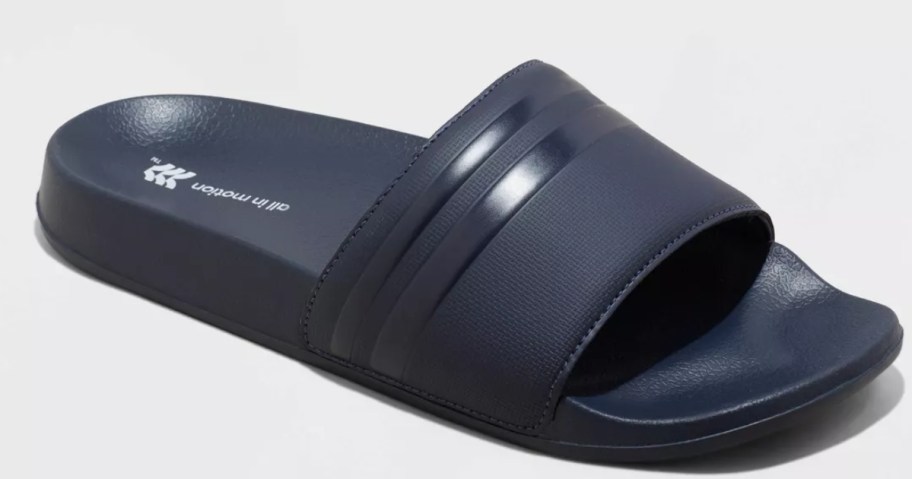 men's navy blue slide sport style sandal