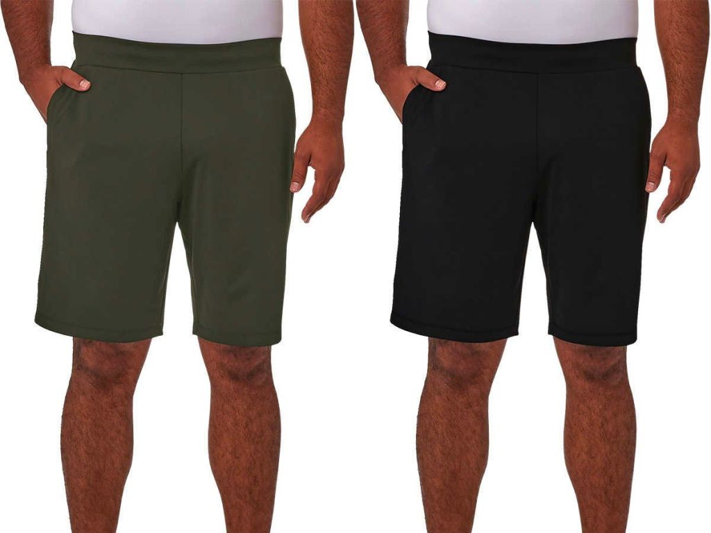 2 models wearing mens shorts