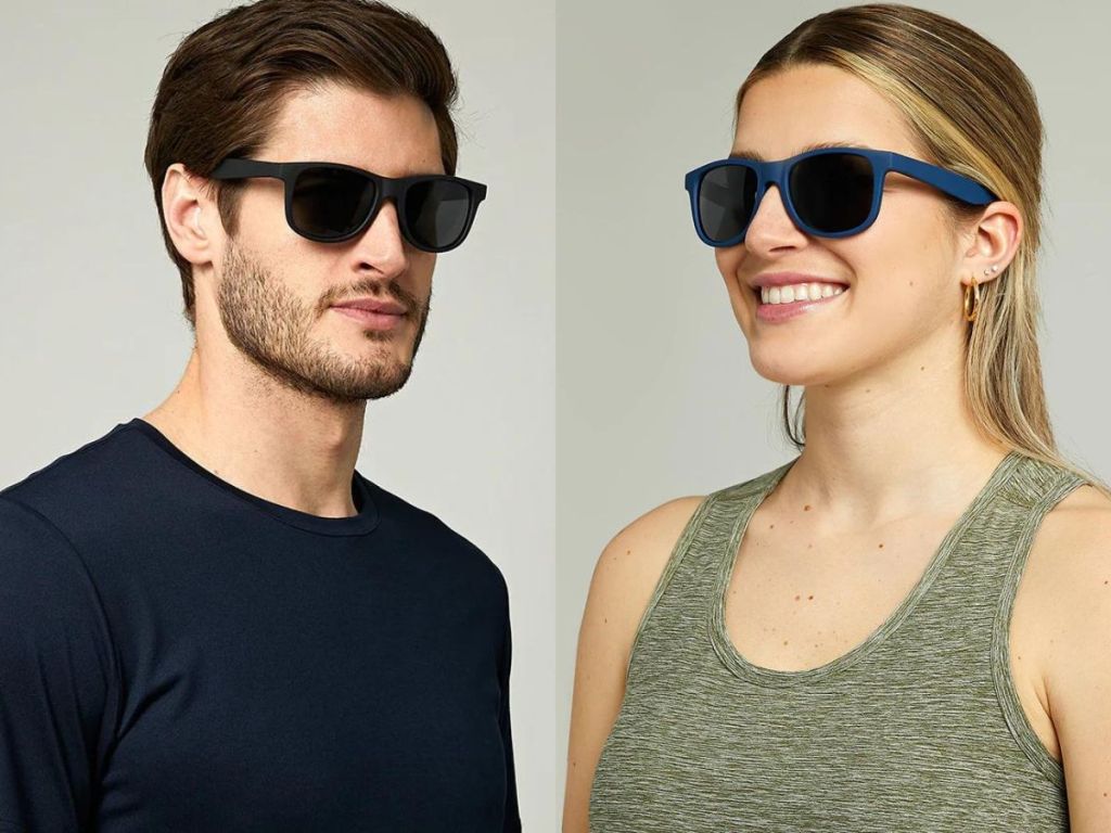 a man and a woman wearing 32 degrees sunglasses