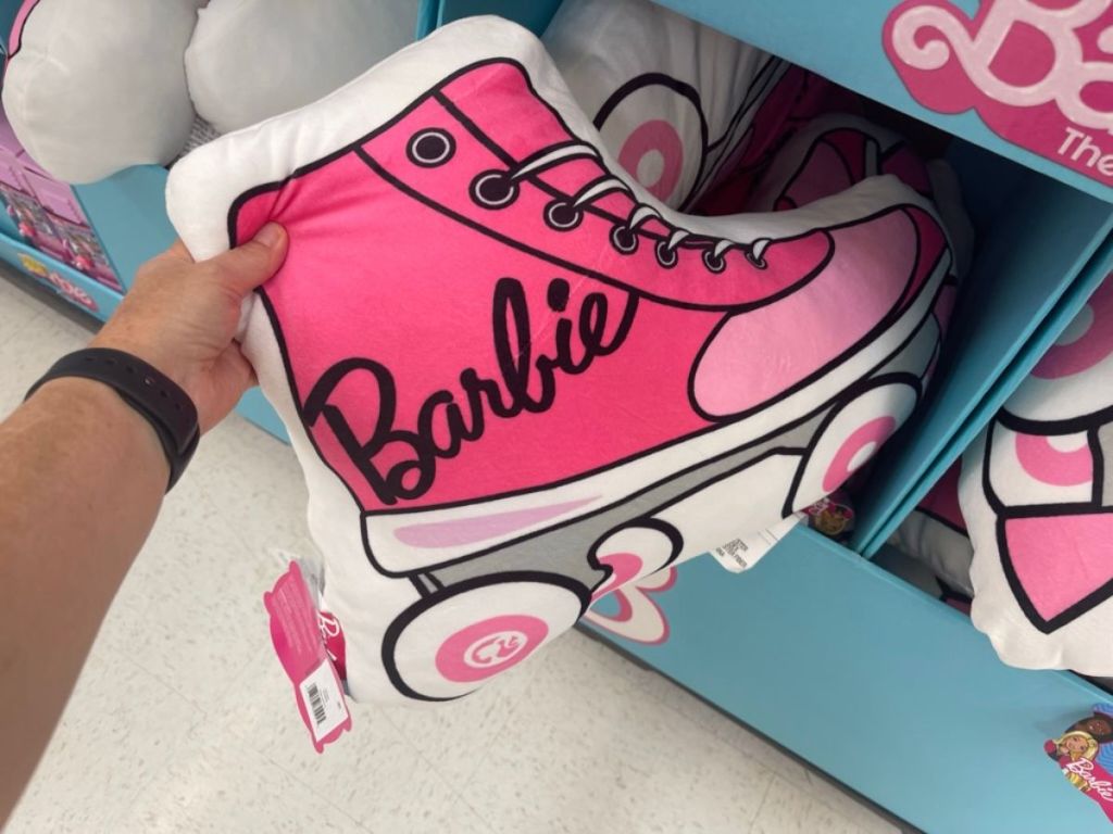 Barbie Roller Skate Kids Decorative Bed Pillow, Pink 