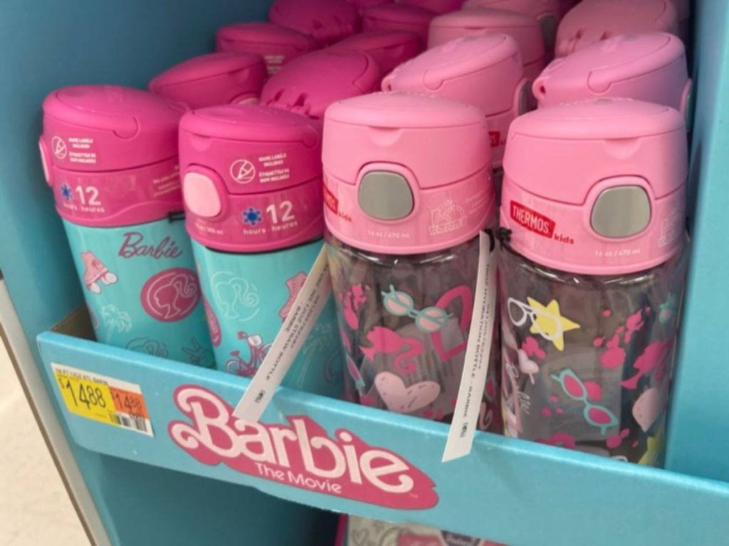 Barbie Thermos Plastic Water Bottles and Stainless Steel Water Bottles at Walmart 