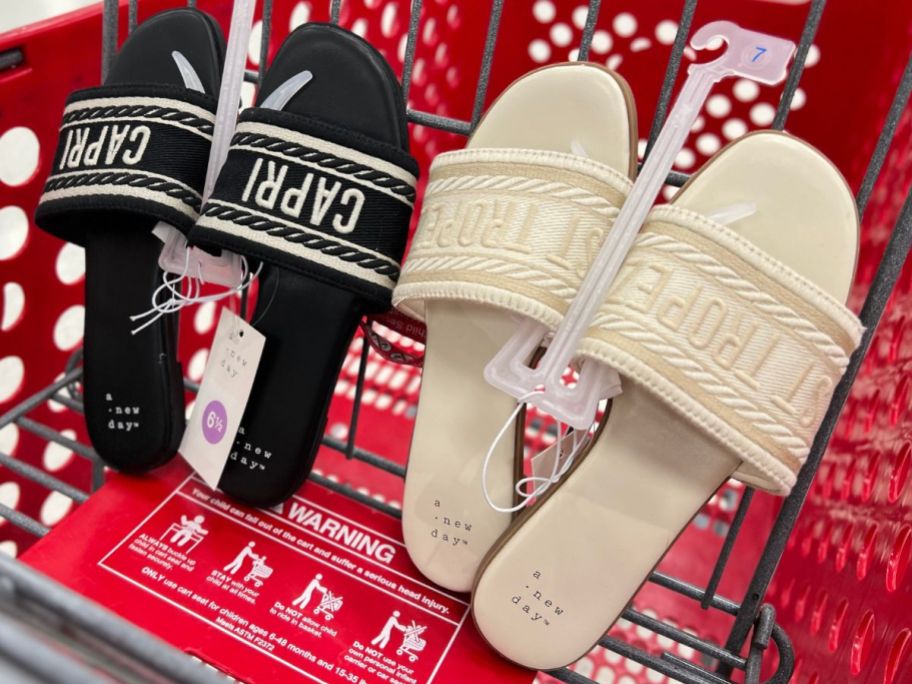 a new day capri and st tropez slides in a cart in a target store
