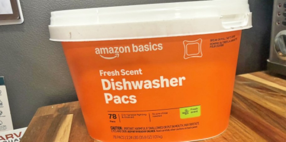 Amazon Basics Dishwasher Detergent Pacs 78-Count Just $8 Shipped