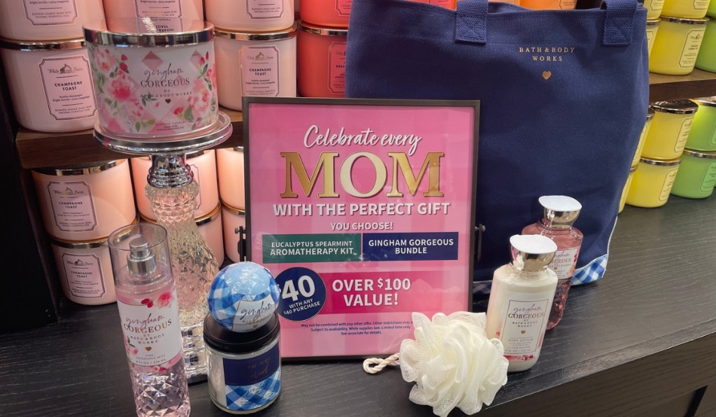 bath and body works mother's day bundle with products and tote bag