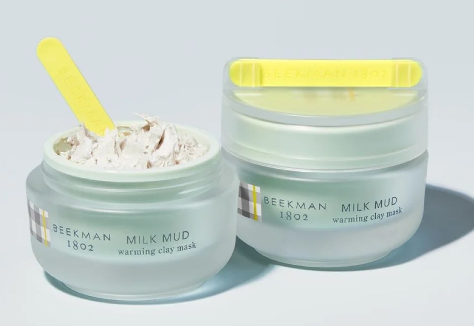 Two containers of Beekman Milk Mud Masks