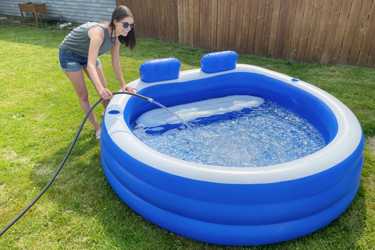 Inflatable Swimming Pool w/ Love Seat & Cup Holders Just $39.99 (Regularly $60)
