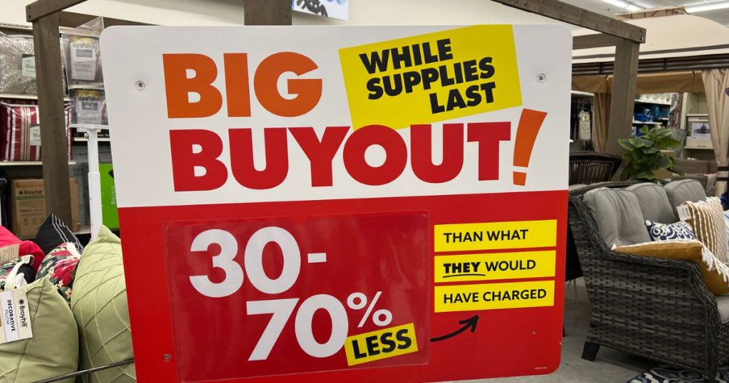 Big lots big buyout sign