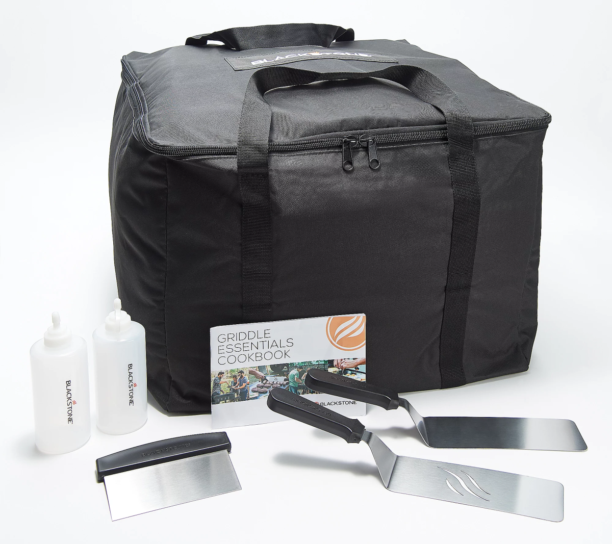 A Blackstone Griddle Grill Set with easy carry bag