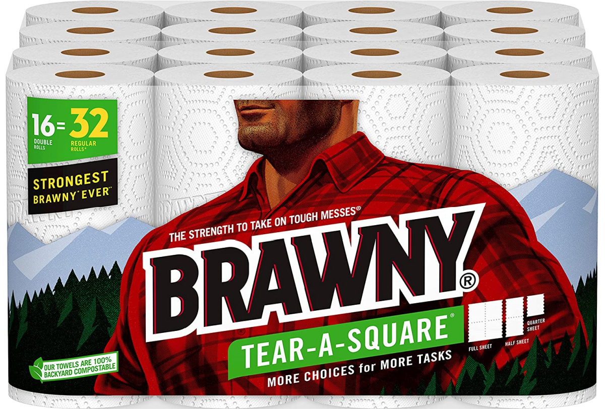 Brawny TearASquare Paper Towels 16 Double Rolls Just 22 Shipped on