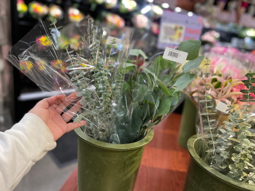 Buying green filler to make homemade flower bouquets