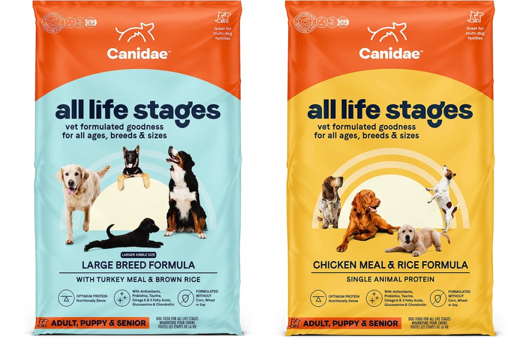 two bags of Canidae Dog Food