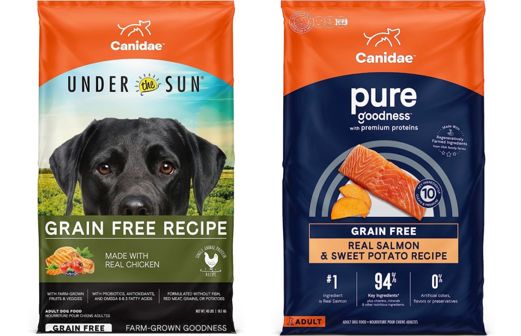 two bags of Canidae Dog Food