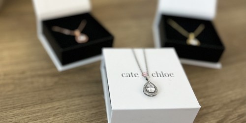 Cate & Chloe 18K Gold Plated Teardrop Necklace w/ Gift Box Just $17.60 Shipped