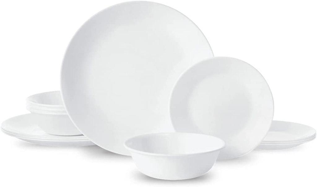 A set of 12 white dishes 