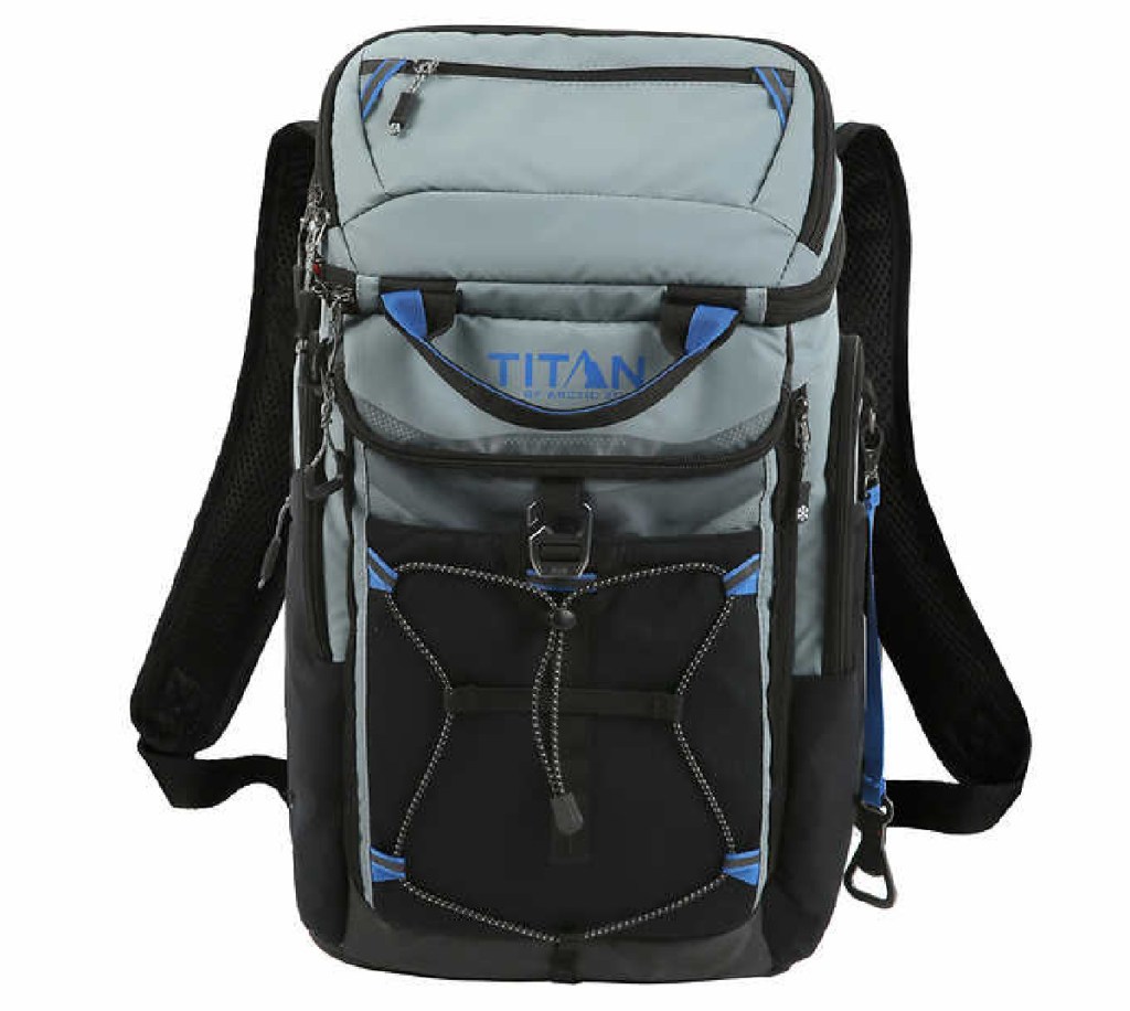 The Costco cooler bag backpack called the Titan Deep Freeze that is very similar to Yeti soft coolers