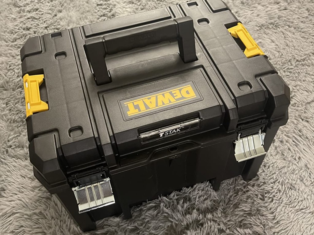 DEWALT TSTAK II Tool Box on carpet