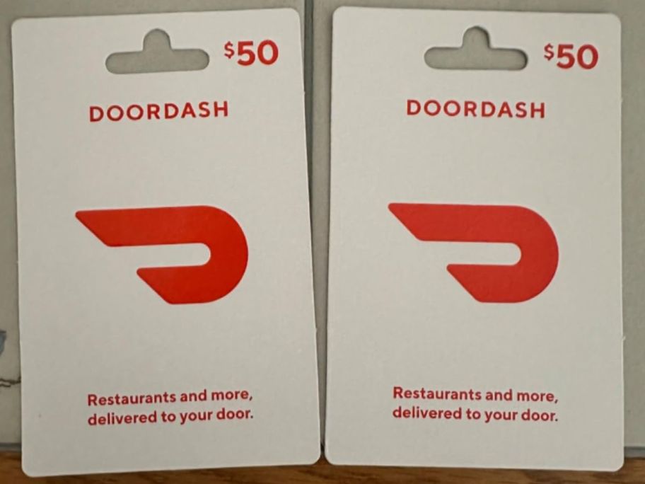 two $50 doordash Gift Cards