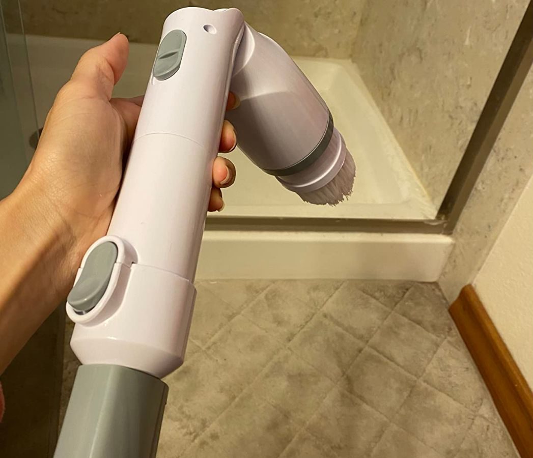 Electric Bathroom Scrubber with head pivoted