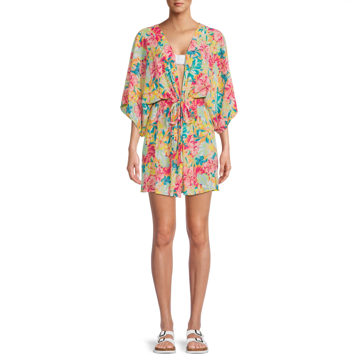 Floral Time and Tru cover up from Walmart's swimsuit cover up collection