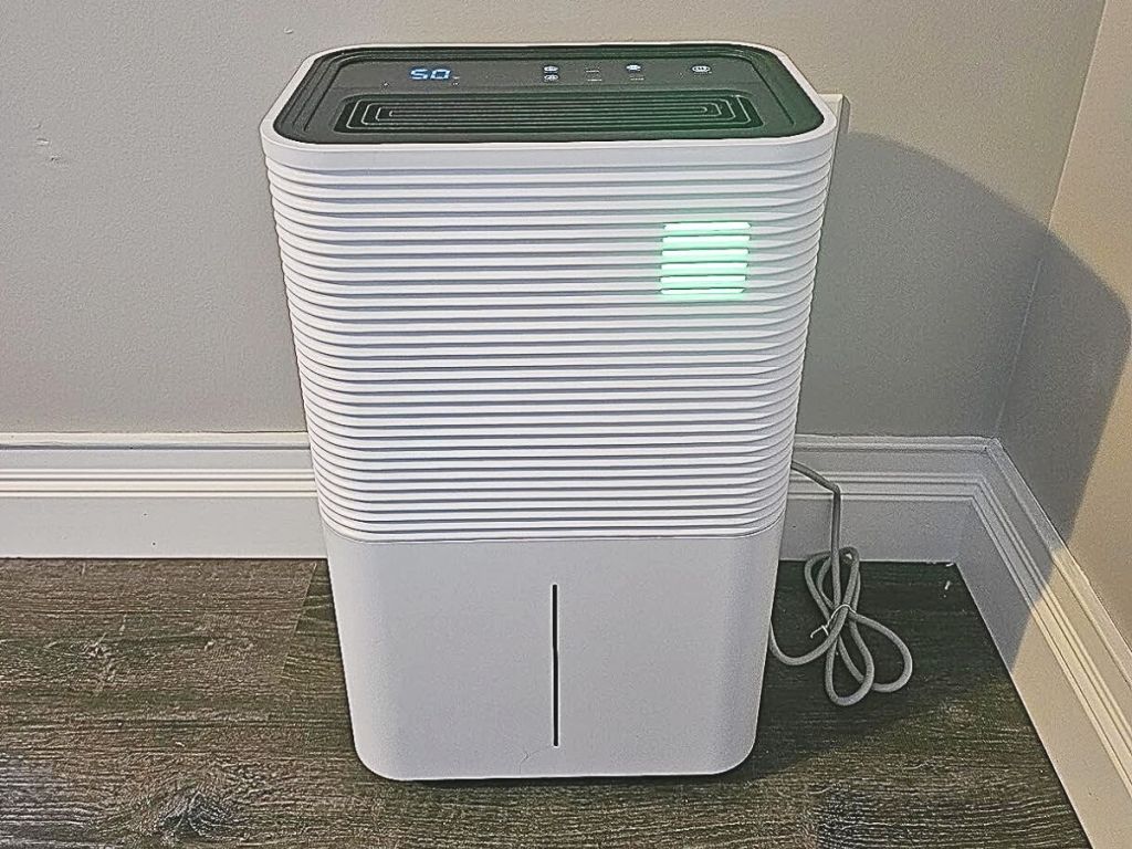 dehumidifier on gray floor