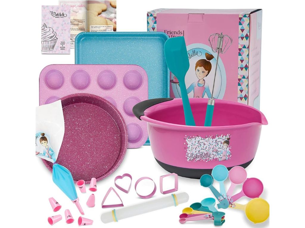 pink and pastel colored baking supplies