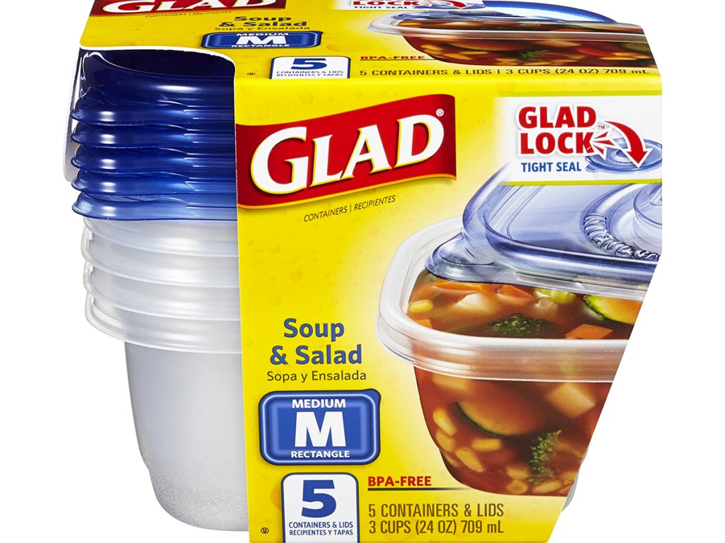 pack of rectangular glad food storage containers