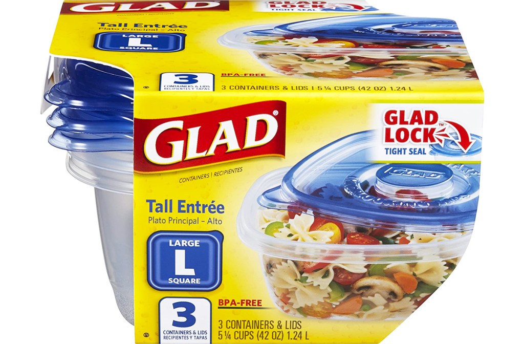 pack of tall square glad food containers