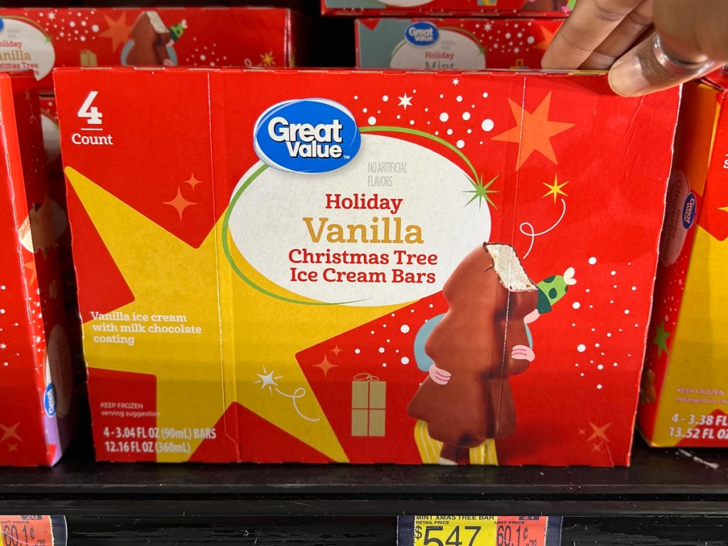 Great Value Holiday Vanilla Christmas Tree Ice Cream Bars